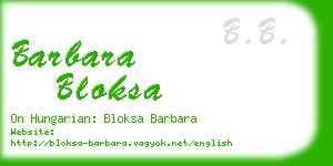 barbara bloksa business card